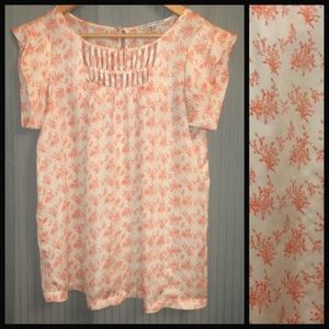 Peach & White Blouse